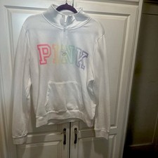 Victoria's Secret PINK Half-Zip Pullover Sweatshirt in Pink and Black