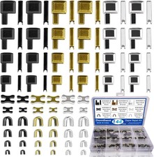 Domthent 144 Pcs Zipper Repair Kit with Sliders Stops Pins for Jackets Bags Boot