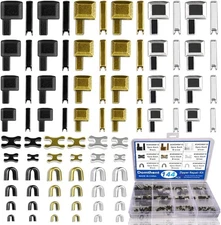 Domthent 144 Pcs Zipper Repair Kit with Sliders Stops Pins for Jackets Bags Boot
