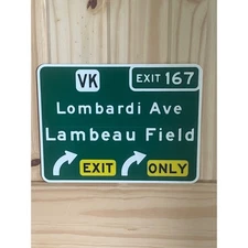 Lambeau Field Lombardi Ave Road Sign 