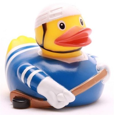 BLUE Hockey Player Rubber Ducky Large - Jeep Ducking - FAST US Shipper