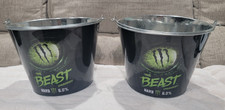 Lot Of 2 Monster Energy The BEAST Unleashed Aluminum Ice Beverage Bucket 5