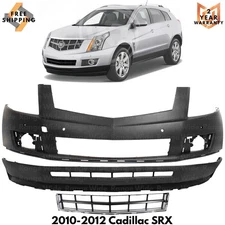 Front Bumper Cover Paintable & Lower Grille Kit For 2010-2012 Cadillac SRX