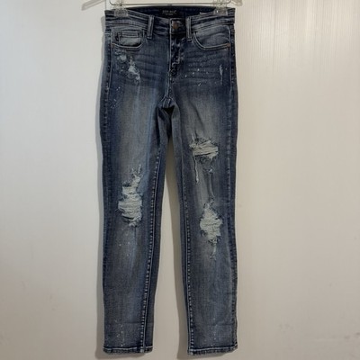 Judy Blue Boyfriend Fit Jeans Size 1/25 Distressed Mid Rise Stretch Women s