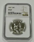1957 50c Proof Franklin Silver Half Dollar - NGC PF67