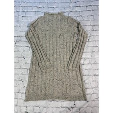 Madewell Speckled Ribbed Mock Neck Sweater Dress Wool Blend Gray Size S Fall