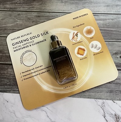 Nature Republic Ginseng Gold Silk Facial Ampoule, 3.38 fl oz -Sealed Exp 2028