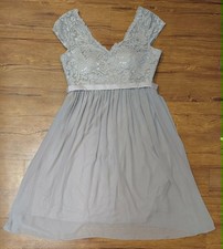 Birdy Grey Sleeveless Lace Wedding Guest Bridesmaid Cocktail Party Dress Grey XL