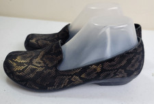 Dansko Olivia Black Gold Shoes Loafers Snake Print Comfort Shoes Women's Size 38