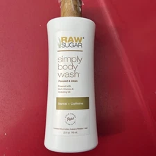 Raw Sugar Santal Caffeine Simply Body Wash 25oz Cold Pressed Clean