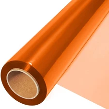 Orange Cellophane Wrap Roll (100’ Ft. Long X 17.5” in. Wide) - 2.5 Mil Thick ...