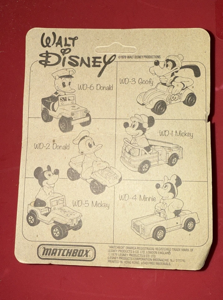 Vintage 1979 Matchbox Walt Disney Minnie Mouse Lincoln #4 Diecast Car Un Punched - Image 2 of 3