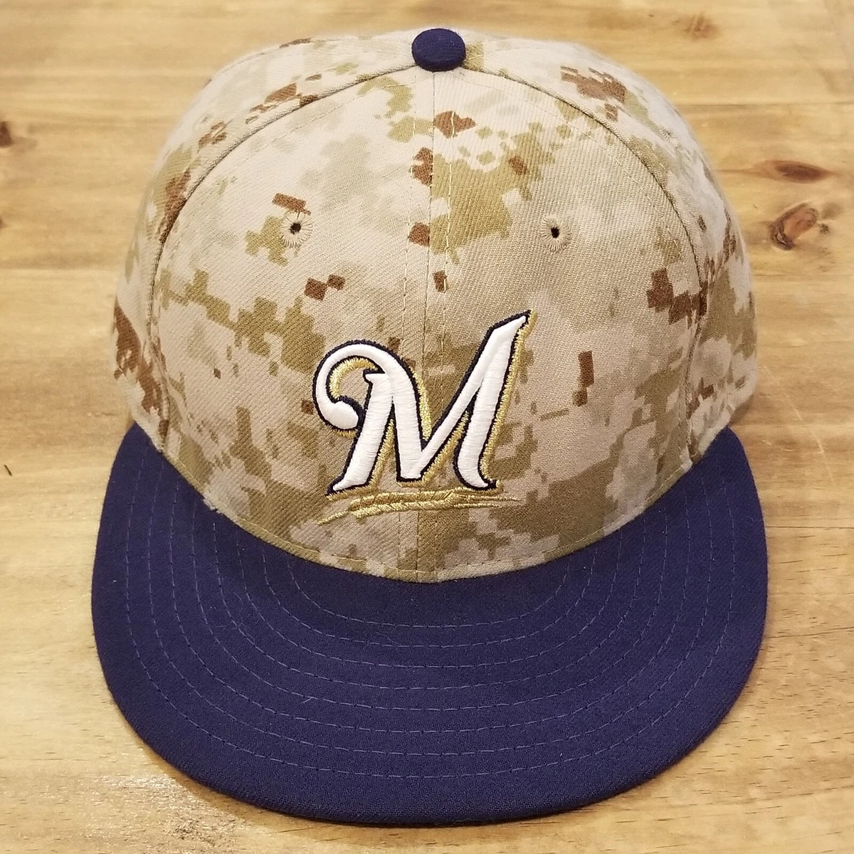 Milwaukee Brewers Hat Cap New Era Size 7 1 8 Fitted Brown Digital