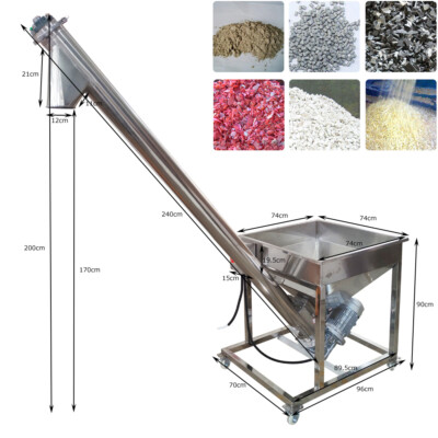 #ad Electric Screw Conveyor Feeder Auger Hopper 1.7m Height 220V 1.1KW Single phase $2220.84