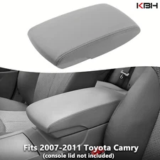 Fits 2007-2011 Toyota Camry Leather Console Lid Center Armrest Cover Skin Gray