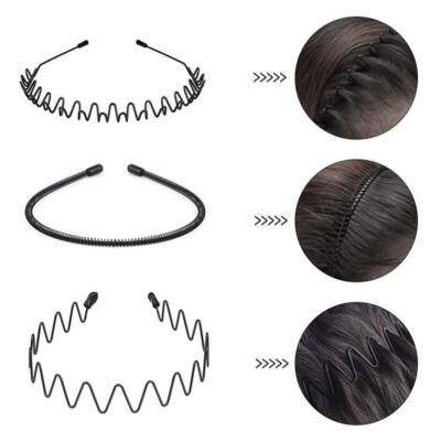 ^Black Metal Sport Hairband Headband Style Hair Men For Unisex Women O0I7