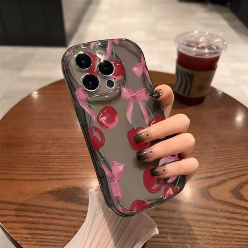 Charming Cherry Bow Phone Case For iPhone 16 Pro Max 15 14 13 12 Mini 11 8 Cover - Picture 3 of 12