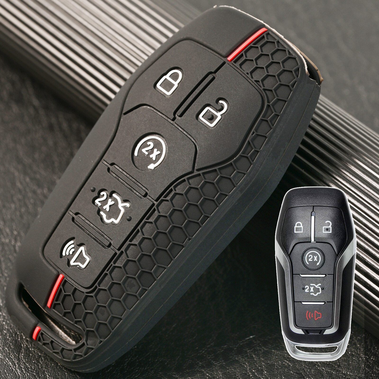 Для Ford Edge Expedition F150 Силиконовый Чехол для ключей, Держатель для ключей, Протектор, 5 кнопок