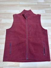 Ibex Mens Shak Merino Wool Vest Large Orange Made in USA Mint