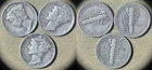 Mercury Dime : Lot 3 Coins 1941 + 1942D + 1943 IRUS1324