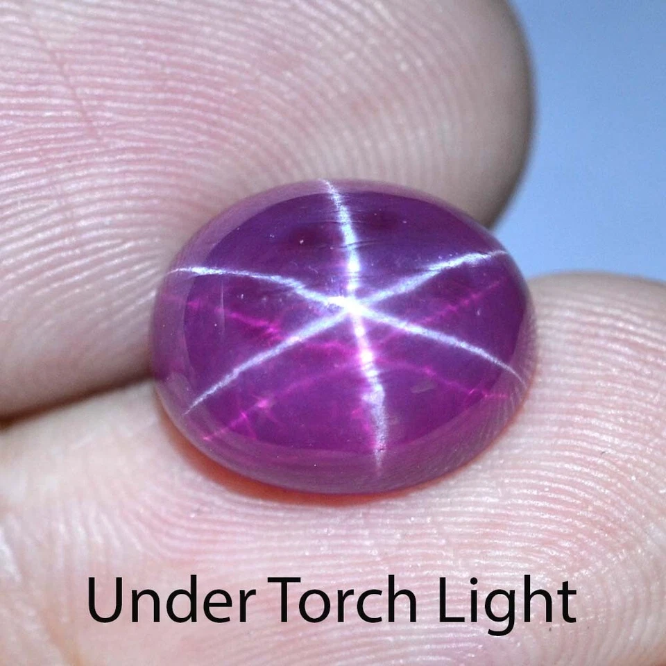 9.55 Ct 12.6x10.2 MM Pink Red Ruby Star Sapphire 6 Rays Lab Corundum RRS8721 - Image 3 of 4