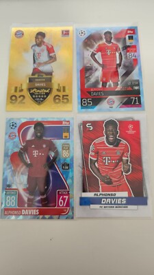 TOPPS Alphonso Davies 4x Lot Limited Edition / Crystal Match Attax / Superstars