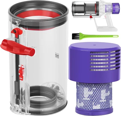 RUKHOOL Contenitore Serbatoio per Dyson V10 SV12 SV13 SV27 Cestello e Filtro di Ricambio