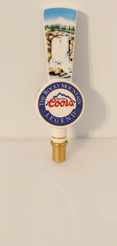 Poignée robinet de bière vintage en porcelaine beauté Coors cascade montagnes Rocheuses légende - Photo 1 sur 6
