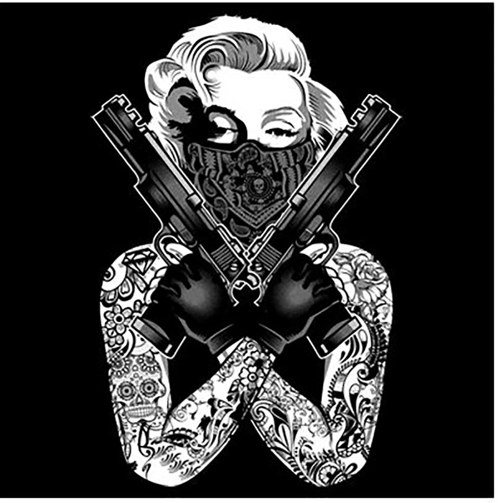 Gangster Girl With Gun Tattoos