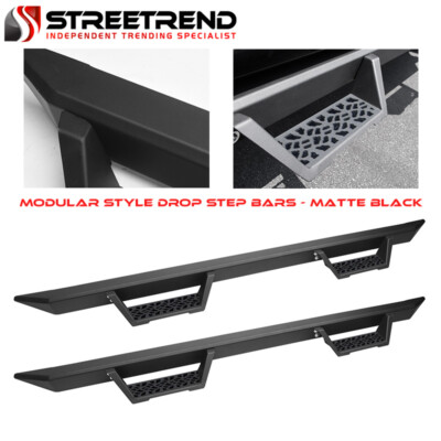 For 2009-2018 Dodge Ram/Classic Crew Cab Matte Black Modular Drop Step Nerf Bars