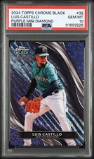 Luis Castillo - 2024 Topps Chrome Black Purple Mini Diamond  (Read)  PSA 10