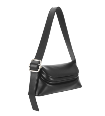 OSOI Folder Brot Shoulder Bag Black | Minimalist Cow Leather