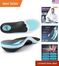 Heavy-Duty Orthotic Inserts for Arch Pain Relief - For 220 lbs, Black Blue