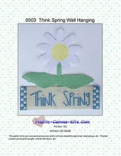 Think Spring Wall Hanging-Flowerr-Plastic Canvas Pattern or Kit