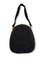Lord Taylor VINTAGE Bag Beaded Black Gold Mother Of Pearl Detail Made In Italy