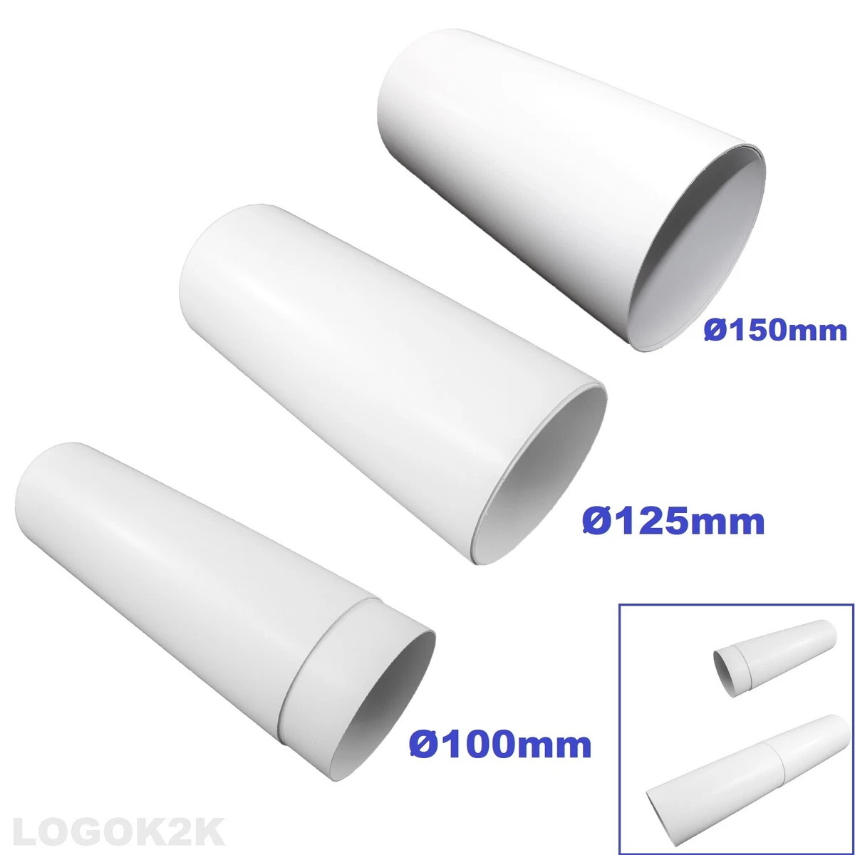 4u0026#034; 5u0026#034; 6u0026#034; Extendable Plastic Duct Round Tube Air Ducting  Solid Pipe Ventilation | eBay