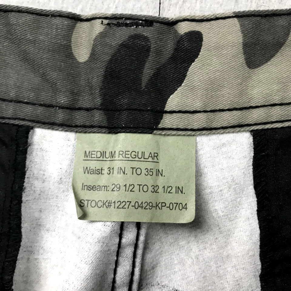 Rothcoo Pants Adult Medium Regular Gray Camo Adjustable Waist Cargo Army Uniform - Image 2 of 4