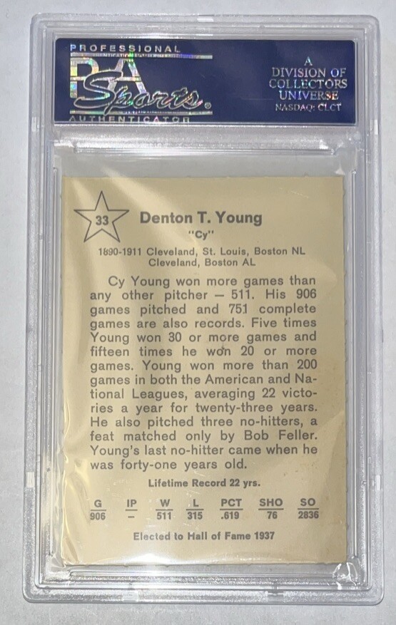 1961 Golden Press Baseball Denton Cy Young #33 PSA 7 NM HOF | eBay