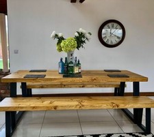 Trapezium metal table and bench legs, 60/40 mm industrial box section, ornate 