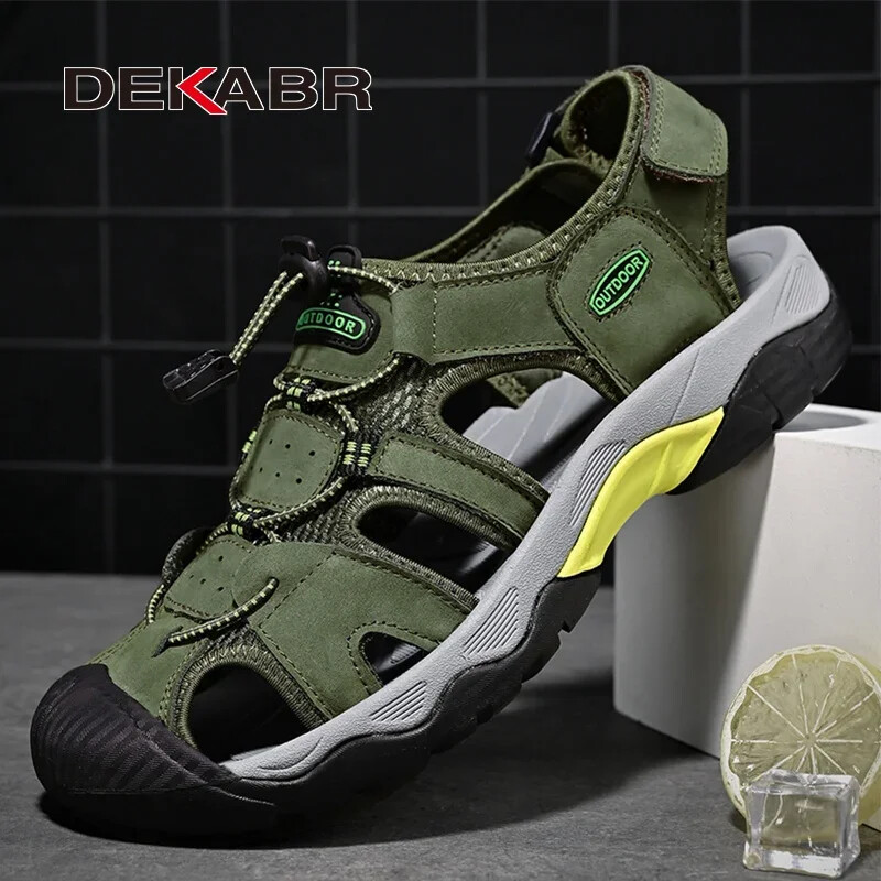 Men's Summer Sandals - Genuine Leather Outdoor Summer Slippers (MSC6)