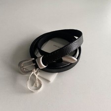 Belt Our Legacy Natural Texture Full-grain Leather Silver Buckle Belt Unisex