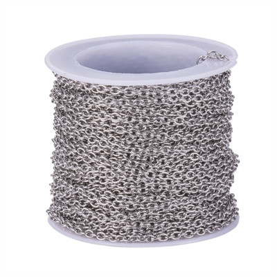 32.8 Feet/10 Meters Stainless Steel Unwelded Cross Chains 3x2x0.5mm Link Cable 