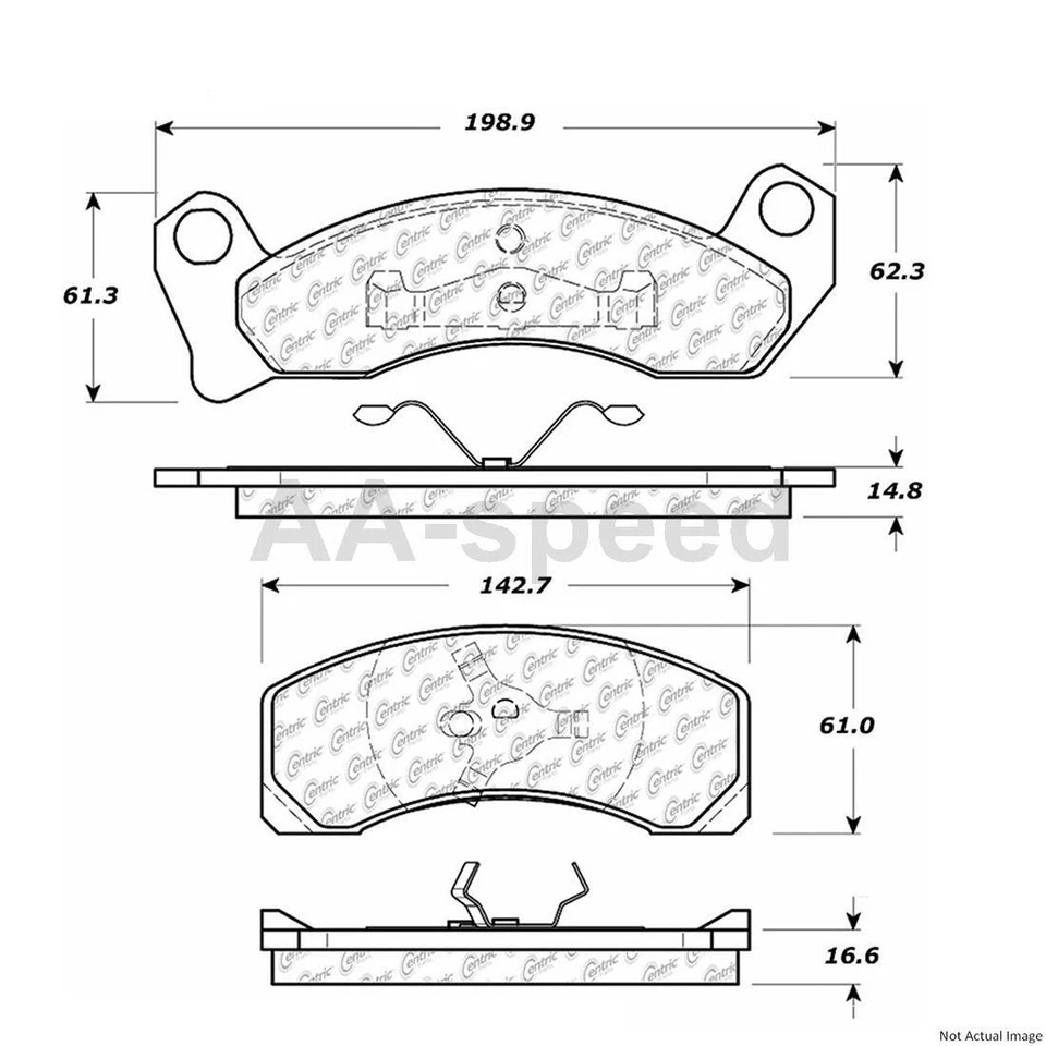 Front Rear Brake Pads Fits 1990 1991 1992 1993 1994 Lincoln Town Car - Image 4 of 4