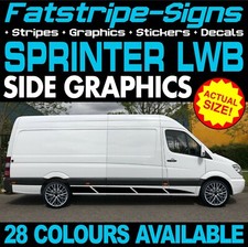 to fit MERCEDES SPRINTER LWB GRAPHICS STICKERS STRIPES RACE CAMPER VAN MOTORHOME