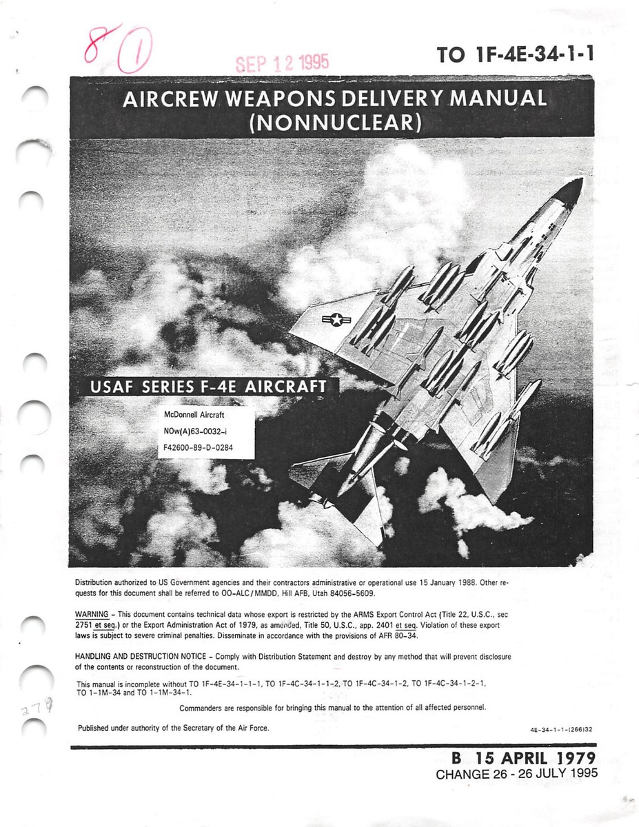 1995 F-4E Aircrew Weapons Delivery Manual (Nonnuclear) Flight