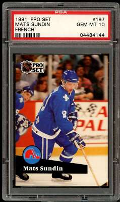 Mats Sundin Rookie Card 1991-92 Pro Set French #197 (pop 1) PSA 10