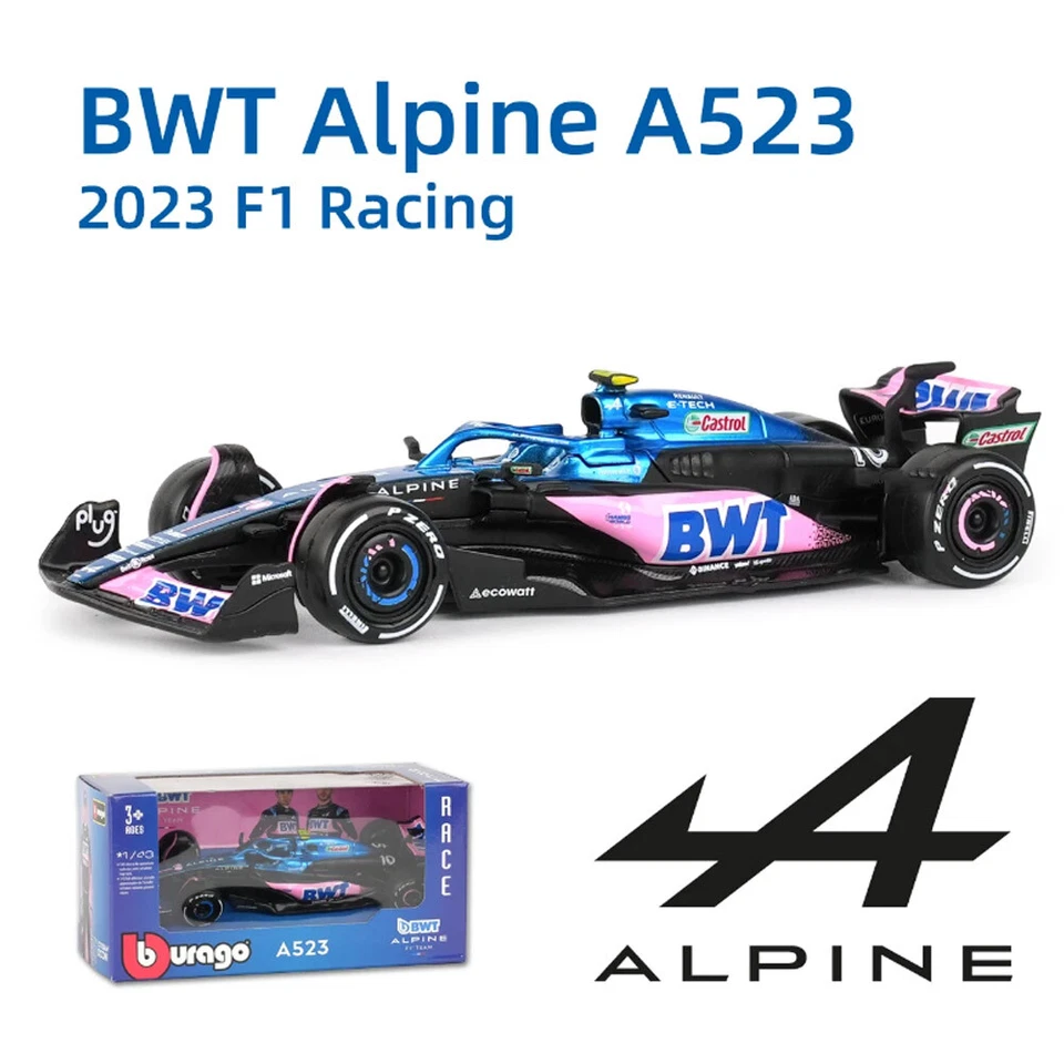 Bburago 1:43 F1 2023 BWT Alpine A523 #10 Pierre Gasly Racing Model Car NEW BOX # - Image 4 of 4