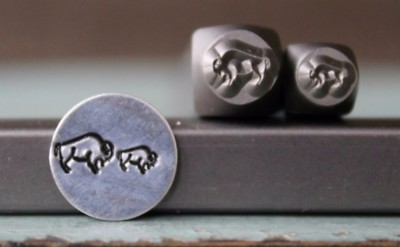 SUPPLY GUY 6mm and 4mm Buffalo Metal Punch Design 2 Stamp Set SGCH-186187