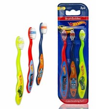Hot Wheels Themes Toothbrush 3Pack Pink,Green,Yellow