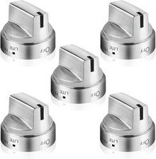 5 Pack Stainless Steel Look Control Knob Kits For GE Gas Range Stove WB03X24818